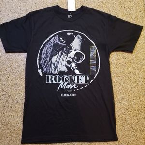 Black Elton John Rocket Man Tshirt
